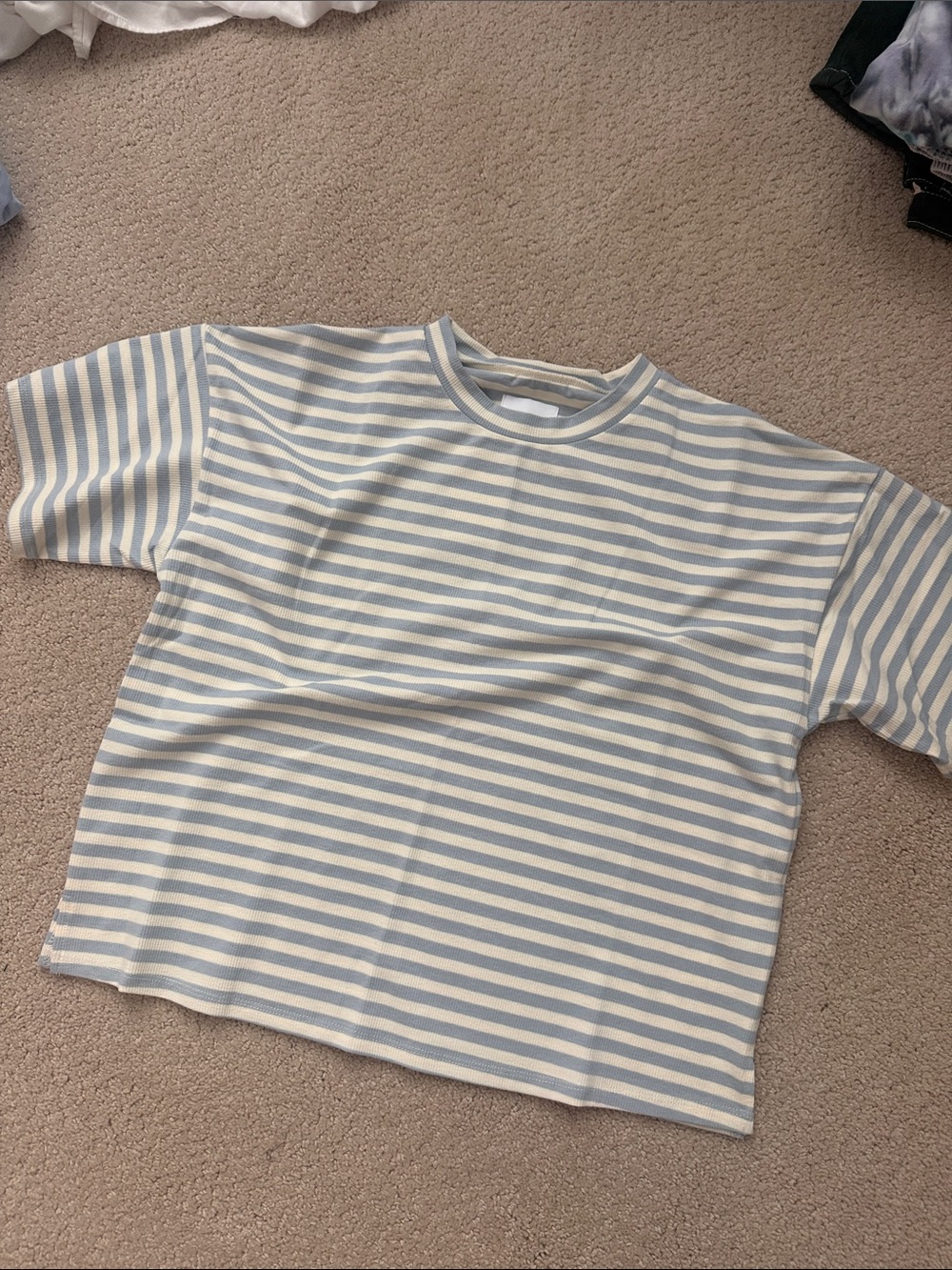 Things Between blue and ivory striped tee
